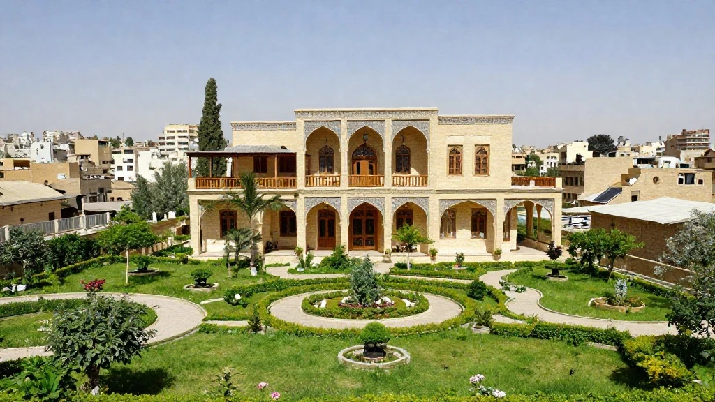حديقة فيلا واسعة خضراء