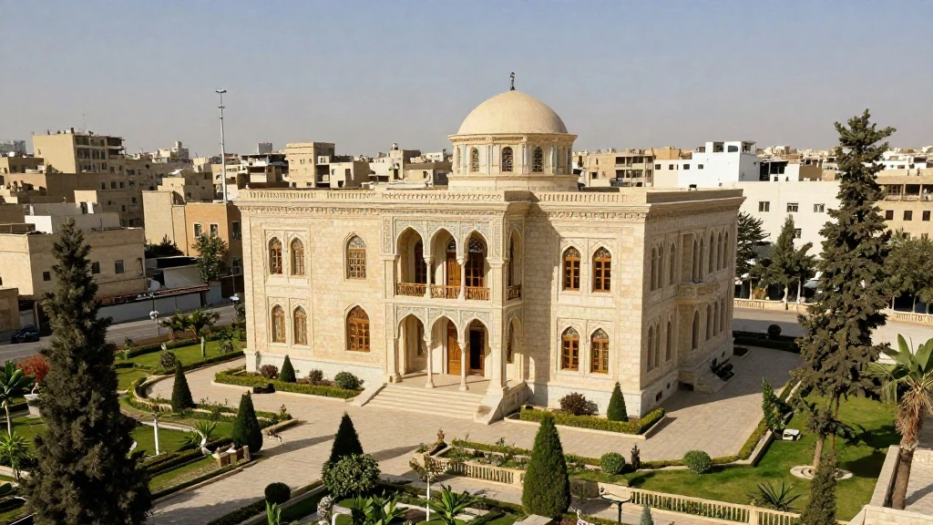 قصر مع حديقة واسعة