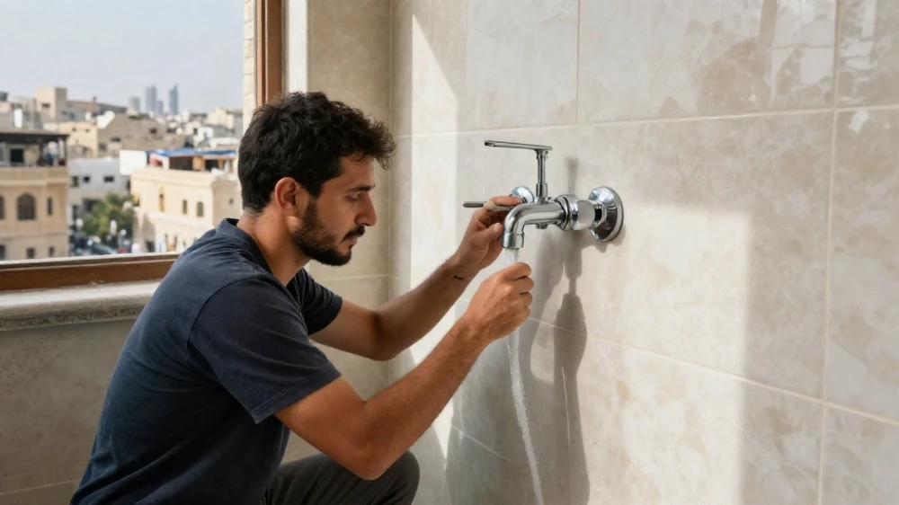 فني تركيب مغاسل وفواصل زجاجية دمشق